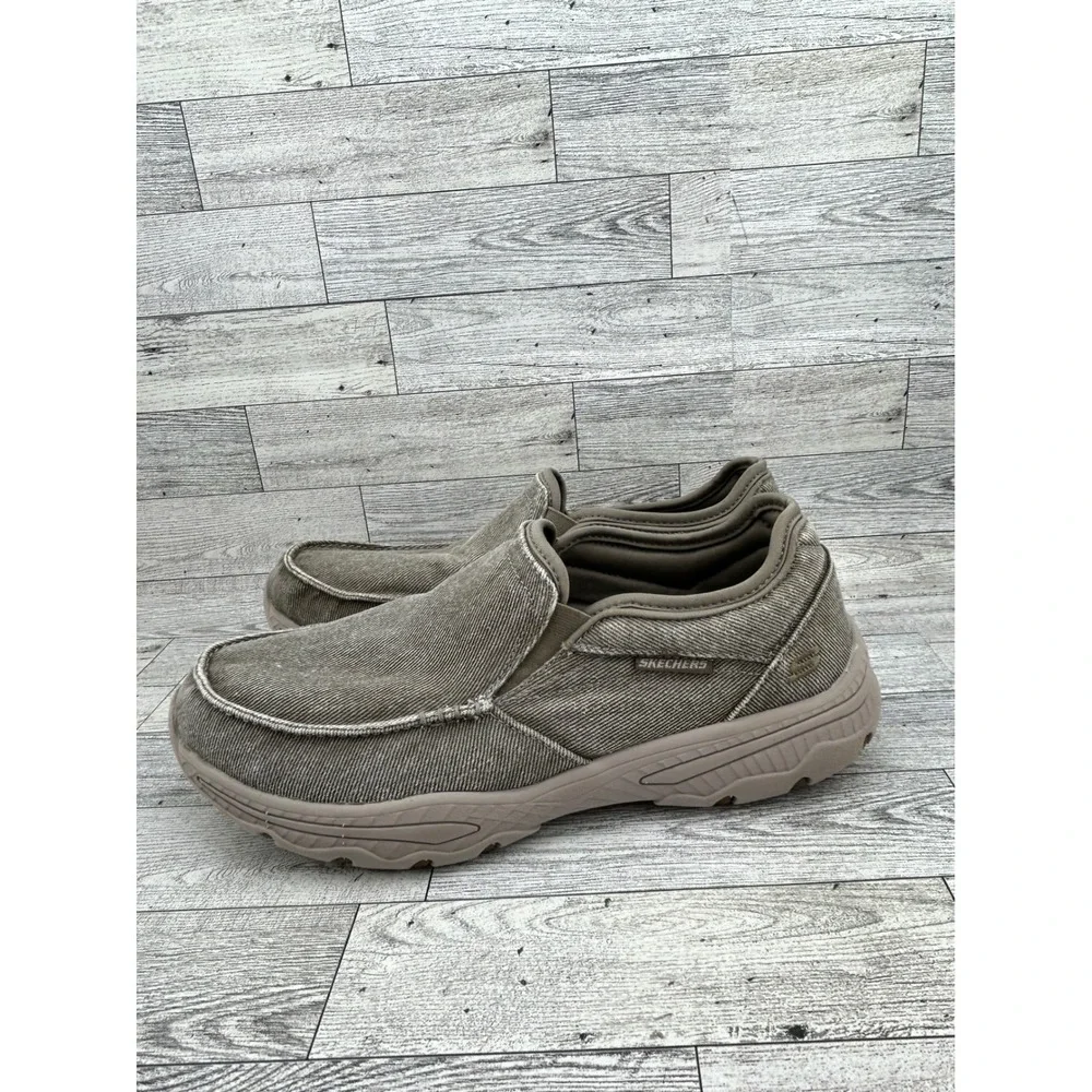 Skechers Men Relaxed Fit Memory Foam Slip On Loafers Taupe 58895S Size 9.5